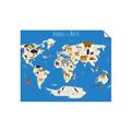 Picture of Animals Map Blue _GroupedProduct_Rectangle_Landscape_Unframed_Print_Only_