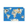Picture of Animals Map Blue _GroupedProduct_Rectangle_Landscape_Unframed_Print_Only_