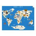 Picture of Animals Map Blue _GroupedProduct_Rectangle_Landscape_Unframed_Print_Only_