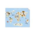 Picture of Animals Map Light Blue _GroupedProduct_Rectangle_Landscape_Unframed_Print_Only_