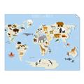 Picture of Animals Map Light Blue _GroupedProduct_Rectangle_Landscape_Unframed_Print_Only_
