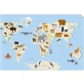 Picture of Animals Map Light Blue _GroupedProduct_Rectangle_Landscape_Unframed_Print_Only_
