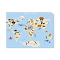 Picture of Animals Map Light Blue _GroupedProduct_Rectangle_Landscape_Unframed_Print_Only_