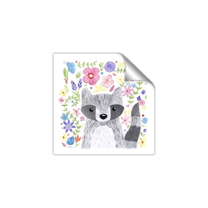 Picture of In the Garden Raccoon _GroupedProduct_Square_Mini_ _GroupedProduct_Square_Unframed_Print_Only_