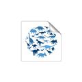 Picture of Dino Party Blue _GroupedProduct_Square_Mini_ _GroupedProduct_Square_Unframed_Print_Only_