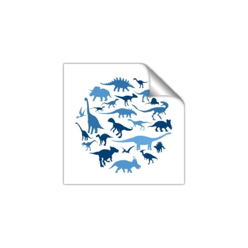 Picture of Dino Party Blue _GroupedProduct_Square_Mini_ _GroupedProduct_Square_Unframed_Print_Only_