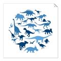 Picture of Dino Party Blue _GroupedProduct_Square_Mini_ _GroupedProduct_Square_Unframed_Print_Only_