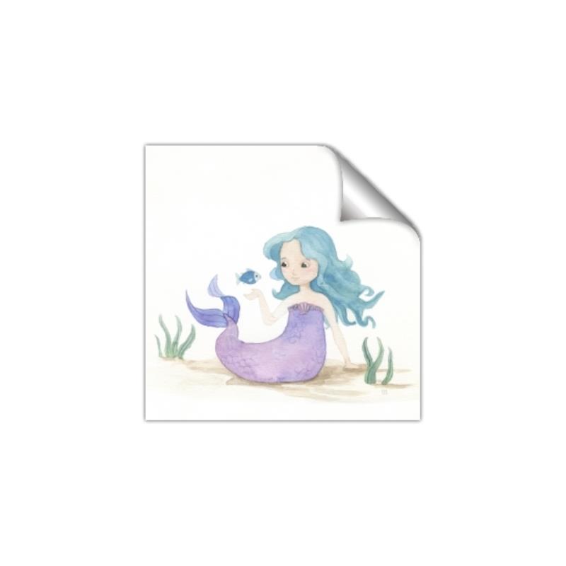 Picture of Blue Hair Mermaid _GroupedProduct_Square_Mini_ _GroupedProduct_Square_Unframed_Print_Only_
