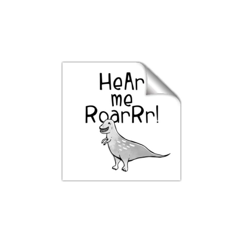 Picture of Hear me Roar Gray _GroupedProduct_Square_Mini_ _GroupedProduct_Square_Unframed_Print_Only_