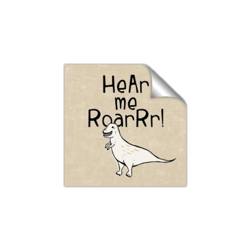 Picture of Hear me Roar Beige Bkg _GroupedProduct_Square_Mini_ _GroupedProduct_Square_Unframed_Print_Only_