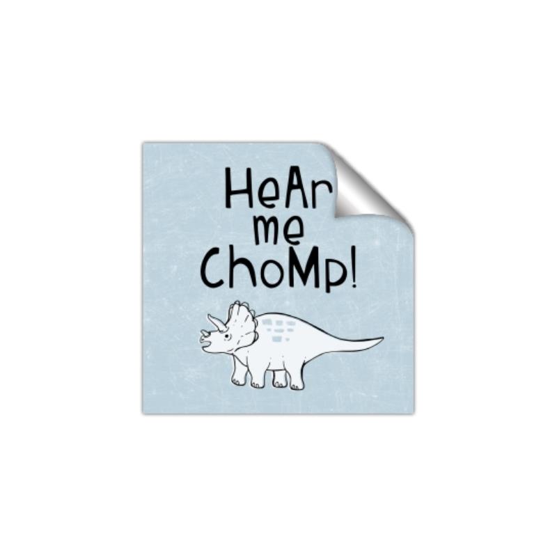 Picture of Hear me Chomp Blue Bkg _GroupedProduct_Square_Mini_ _GroupedProduct_Square_Unframed_Print_Only_