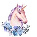 Picture of Pink Floral Unicorn _GroupedProduct_Square_Mini_ _GroupedProduct_Square_Unframed_Print_Only_
