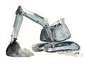 Picture of Gray Excavator _GroupedProduct_Rectangle_Landscape_Mini_ _GroupedProduct_Rectangle_Landscape_Unframed_Print_Only_