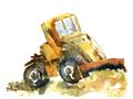 Picture of Yellow Dozer _GroupedProduct_Rectangle_Landscape_Mini_ _GroupedProduct_Rectangle_Landscape_Unframed_Print_Only_
