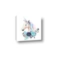 Picture of Blue Floral Unicorn _GroupedProduct_Square_Mini_ _GroupedProduct_Square_Canvas_