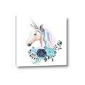 Picture of Blue Floral Unicorn _GroupedProduct_Square_Mini_ _GroupedProduct_Square_Canvas_