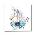 Picture of Blue Floral Unicorn _GroupedProduct_Square_Mini_ _GroupedProduct_Square_Canvas_