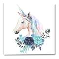 Picture of Blue Floral Unicorn _GroupedProduct_Square_Mini_ _GroupedProduct_Square_Canvas_