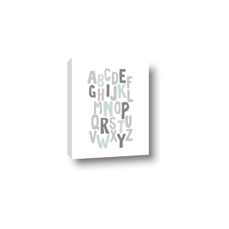 Picture of Mint Alphabet II _GroupedProduct_Rectangle_Portrait_Mini_ _GroupedProduct_Rectangle_Portrait_Canvas_