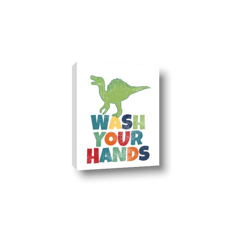 Picture of Wash Your Hands Green Dino _GroupedProduct_Rectangle_Portrait_Mini_ _GroupedProduct_Rectangle_Portrait_Canvas_