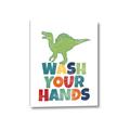 Picture of Wash Your Hands Green Dino _GroupedProduct_Rectangle_Portrait_Mini_ _GroupedProduct_Rectangle_Portrait_Canvas_