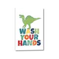 Picture of Wash Your Hands Green Dino _GroupedProduct_Rectangle_Portrait_Mini_ _GroupedProduct_Rectangle_Portrait_Canvas_