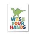 Picture of Wash Your Hands Green Dino _GroupedProduct_Rectangle_Portrait_Mini_ _GroupedProduct_Rectangle_Portrait_Canvas_