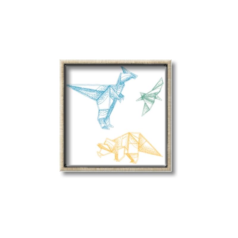 Picture of Geo Dinosaurs II _GroupedProduct_Square_Mini_ _GroupedProduct_Square_Canvas_Framed_