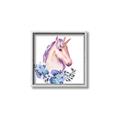 Picture of Pink Floral Unicorn _GroupedProduct_Square_Mini_ _GroupedProduct_Square_Canvas_Framed_