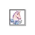 Picture of Pink Floral Unicorn _GroupedProduct_Square_Mini_ _GroupedProduct_Square_Canvas_Framed_