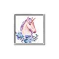 Picture of Pink Floral Unicorn _GroupedProduct_Square_Mini_ _GroupedProduct_Square_Canvas_Framed_