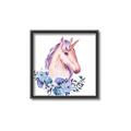Picture of Pink Floral Unicorn _GroupedProduct_Square_Mini_ _GroupedProduct_Square_Canvas_Framed_