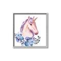 Picture of Pink Floral Unicorn _GroupedProduct_Square_Mini_ _GroupedProduct_Square_Canvas_Framed_