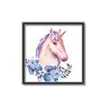 Picture of Pink Floral Unicorn _GroupedProduct_Square_Mini_ _GroupedProduct_Square_Canvas_Framed_