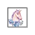 Picture of Pink Floral Unicorn _GroupedProduct_Square_Mini_ _GroupedProduct_Square_Canvas_Framed_