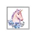Picture of Pink Floral Unicorn _GroupedProduct_Square_Mini_ _GroupedProduct_Square_Canvas_Framed_