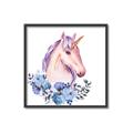 Picture of Pink Floral Unicorn _GroupedProduct_Square_Mini_ _GroupedProduct_Square_Canvas_Framed_