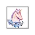Picture of Pink Floral Unicorn _GroupedProduct_Square_Mini_ _GroupedProduct_Square_Canvas_Framed_