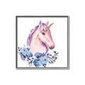 Picture of Pink Floral Unicorn _GroupedProduct_Square_Mini_ _GroupedProduct_Square_Canvas_Framed_