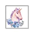 Picture of Pink Floral Unicorn _GroupedProduct_Square_Mini_ _GroupedProduct_Square_Canvas_Framed_