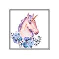 Picture of Pink Floral Unicorn _GroupedProduct_Square_Mini_ _GroupedProduct_Square_Canvas_Framed_
