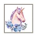 Picture of Pink Floral Unicorn _GroupedProduct_Square_Mini_ _GroupedProduct_Square_Canvas_Framed_