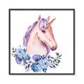 Picture of Pink Floral Unicorn _GroupedProduct_Square_Mini_ _GroupedProduct_Square_Canvas_Framed_