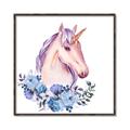 Picture of Pink Floral Unicorn _GroupedProduct_Square_Mini_ _GroupedProduct_Square_Canvas_Framed_