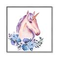 Picture of Pink Floral Unicorn _GroupedProduct_Square_Mini_ _GroupedProduct_Square_Canvas_Framed_