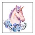 Picture of Pink Floral Unicorn _GroupedProduct_Square_Mini_ _GroupedProduct_Square_Canvas_Framed_