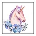 Picture of Pink Floral Unicorn _GroupedProduct_Square_Mini_ _GroupedProduct_Square_Canvas_Framed_