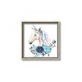 Picture of Blue Floral Unicorn _GroupedProduct_Square_Mini_ _GroupedProduct_Square_Canvas_Framed_