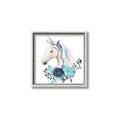 Picture of Blue Floral Unicorn _GroupedProduct_Square_Mini_ _GroupedProduct_Square_Canvas_Framed_
