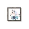 Picture of Blue Floral Unicorn _GroupedProduct_Square_Mini_ _GroupedProduct_Square_Canvas_Framed_